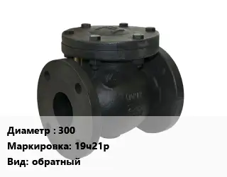 Клапан чугунный 300 19ч21р обратный